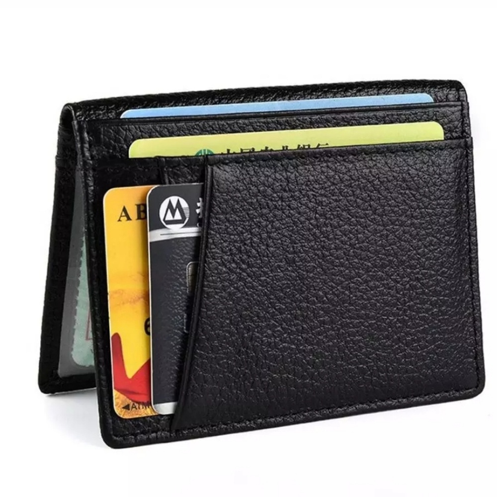 THIN RFID Fraud blocking genuine leather wallet